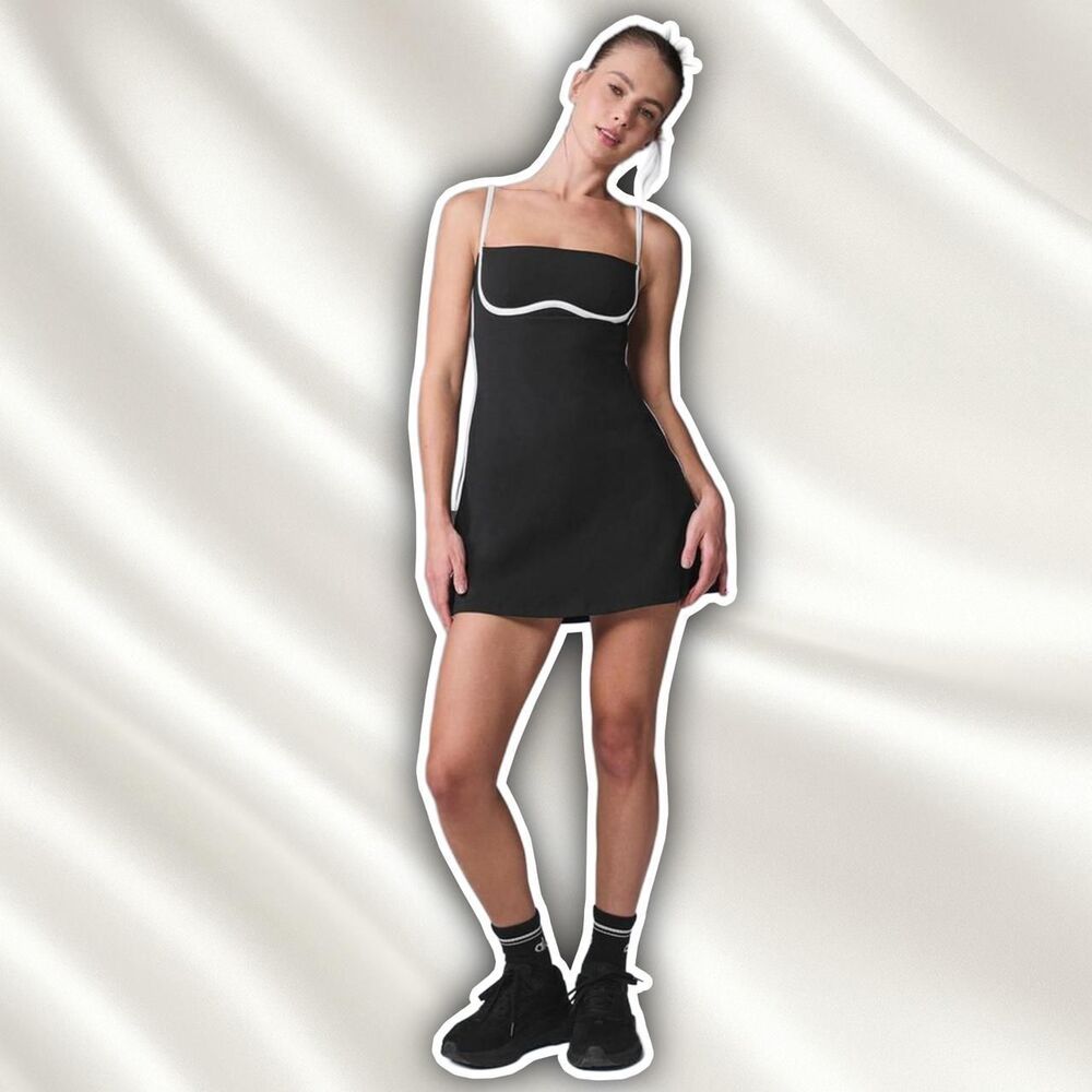 Alo-yoga Women's Black Airbrush Streamlined Dress